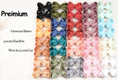 Cellot 40 Piece Hair Bows, 3 Inch Grosgrain Ribbon