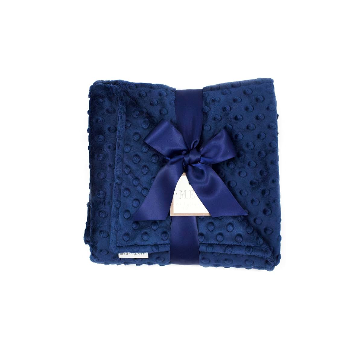MEG ORIGINAL Baby Boy Blanket in Double-Sided Navy Blue Made from Super Soft Minky Dot Material, 335