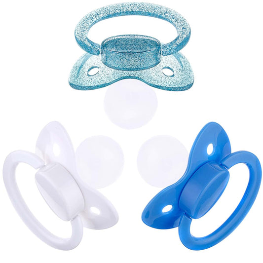 J&Or The Classic Original Adult Sized Pacifier, 3-Pack In Turquoise, White, And Blue