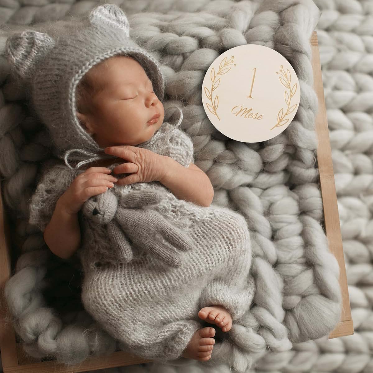 Wood You Buy Wooden Baby Milestone Cards, Monthly Milestone Discs, 14 pcs (photo 4)