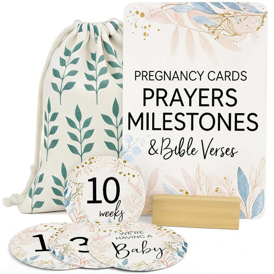 Lumont Devotional Pregnancy Prayer Cards & Baby Milestones, 1st Trimester Gift