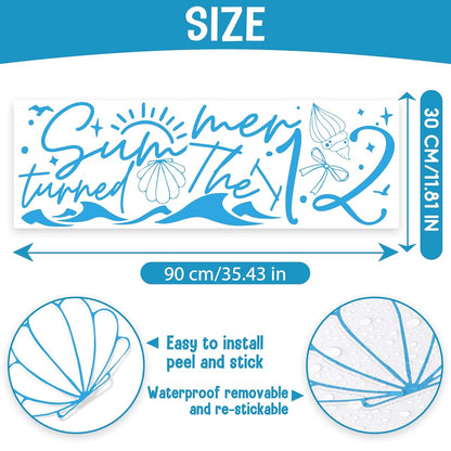 Sjcysrilla "The Summer I Turned 12" Glitter Wall Decal for Party Backdrop Decor