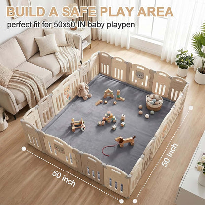 BabyOneStop Ultra Soft Memory Foam Play Mat, 50"x50" Dark Grey