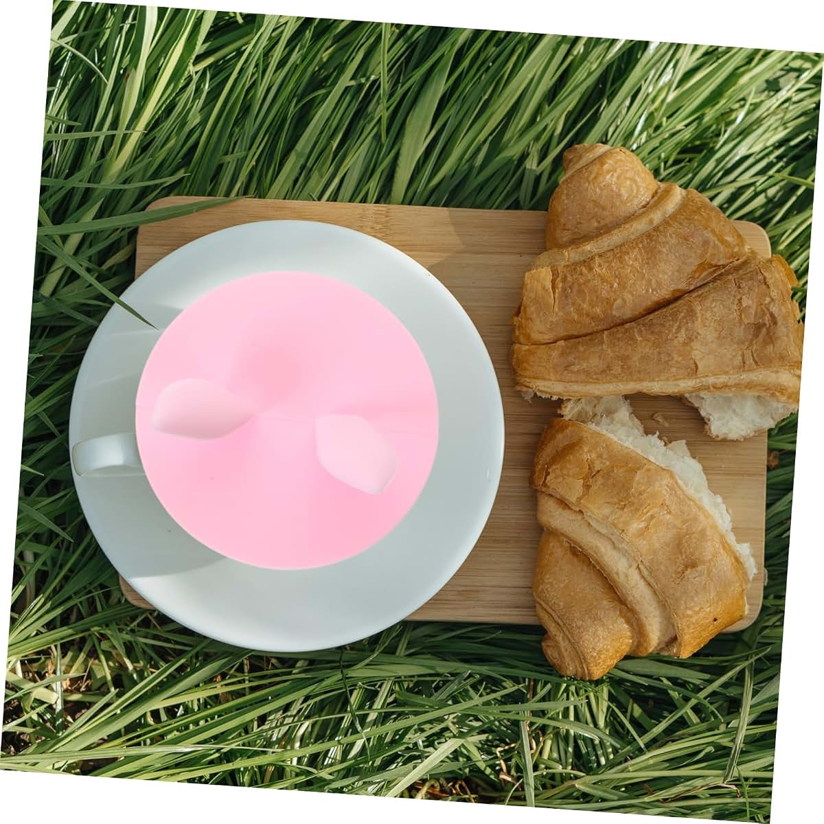 4-Piece Rabbit Ear Silicone Cup Lids, Animal Ear Design, Reusable Dustproof Covers