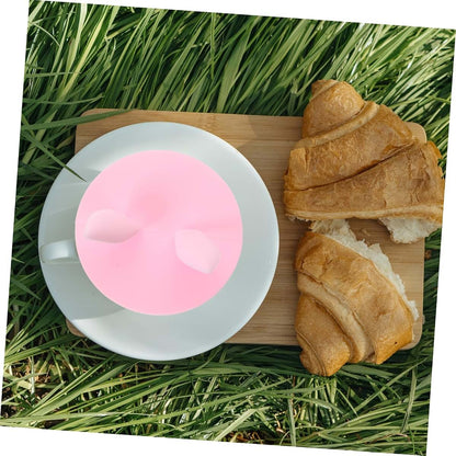 4-Piece Rabbit Ear Silicone Cup Lids, Animal Ear Design, Reusable Dustproof Covers