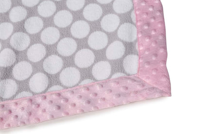 Bacati Elephants Pink and Grey Blanket (photo 3)