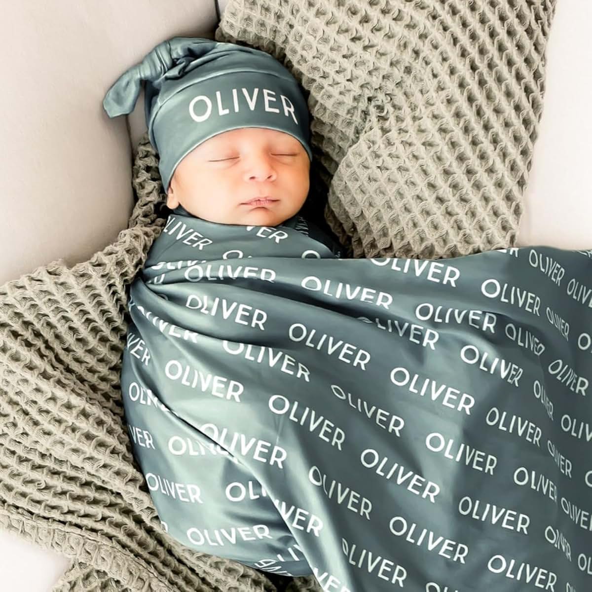 Andisijq Personalized Baby Swaddle Blanket Personalized Baby Blankets for Girls Boys with Name Pesonnalized Baby Gifts