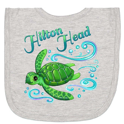 Sea Turtle Waves Bubbles Newborn Bib for Infants