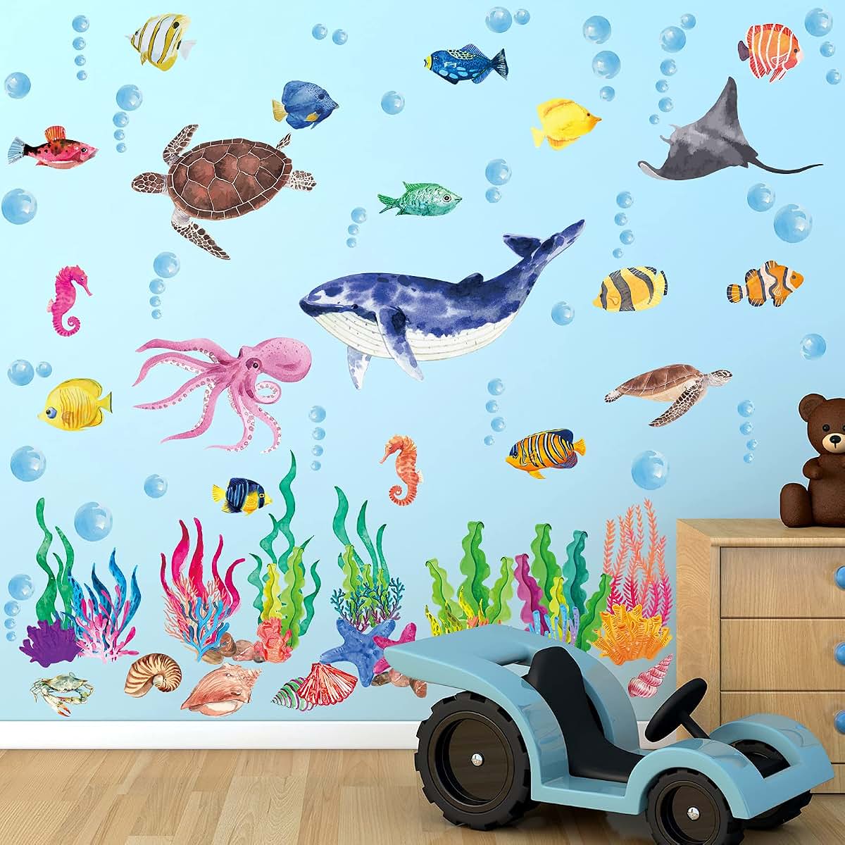 Chinco Ocean Life Wall Decals Under The Sea Decor For Kids