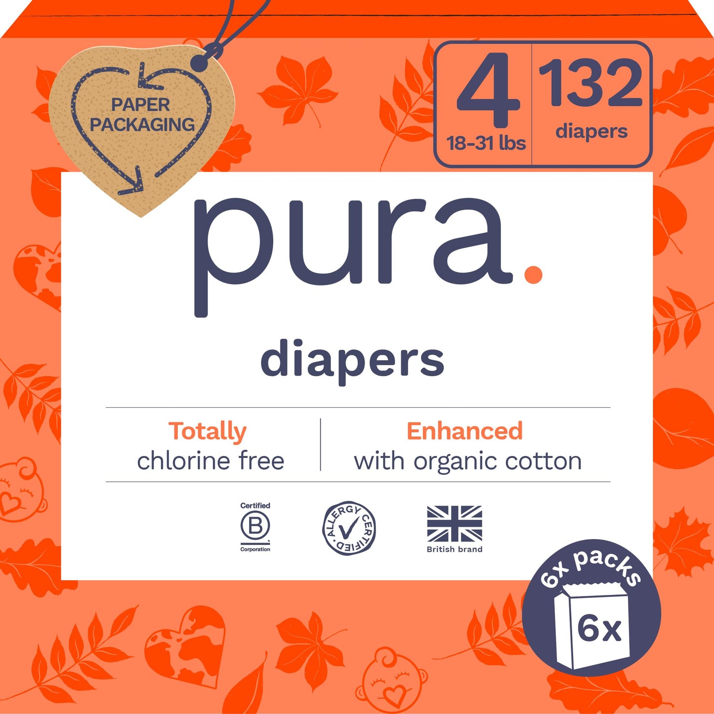 Pura Sensitive Skin Diapers Size 4