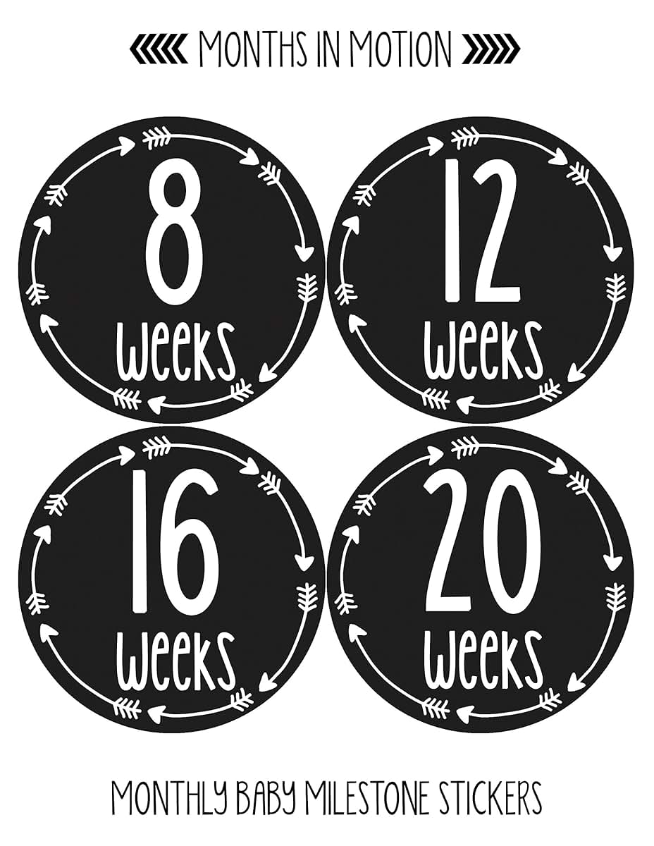 Months In Motion Pregnancy Weekly Belly Growth Stickers - 12 Piece Round Set (photo 2)
