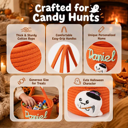 Feayuso Personalized Halloween Basket for Kids (photo 3)