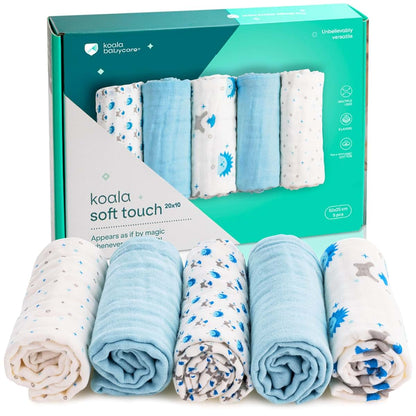 Koala Babycare 5 Pack Organic Cotton Burp Cloths