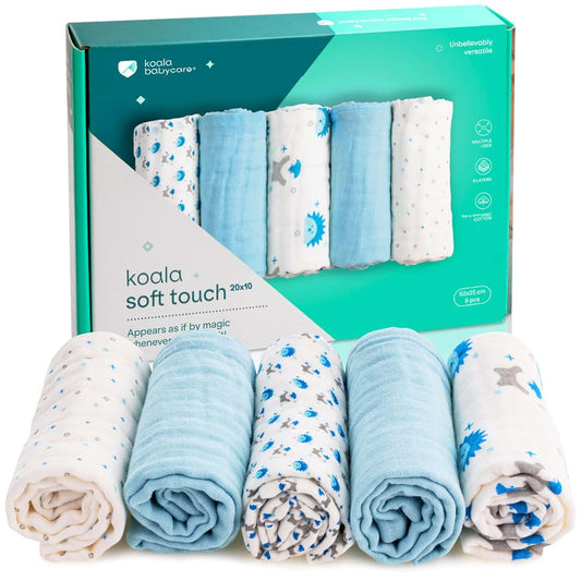 Koala Babycare 5 Pack Organic Cotton Burp Cloths