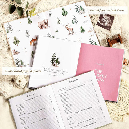 Lanpn Baby Memory Book - Linen Keepsake Journal for First 5 Years
