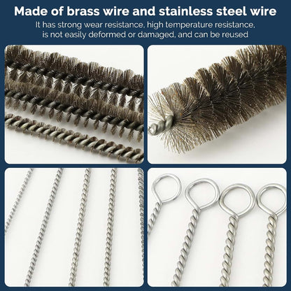 AOXTRMEV 8 Pcs Tube Cleaning Brush Set, Stainless Steel & Brass Wire Brushes (photo 4)