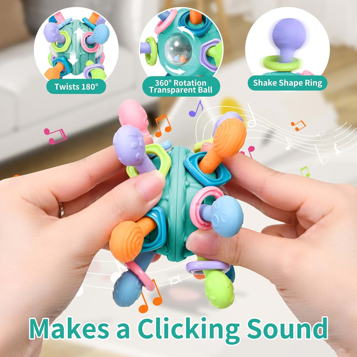 MonoTele Baby Montessori Teething Toys for 0-6 6-12 Months Infant Teethers Sensory Toys for Babies 0 3 6 9 12 18 Months (photo 3)