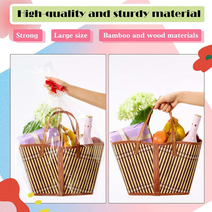 Quzzil Woven Bamboo Gift Basket Kit, 6-Set