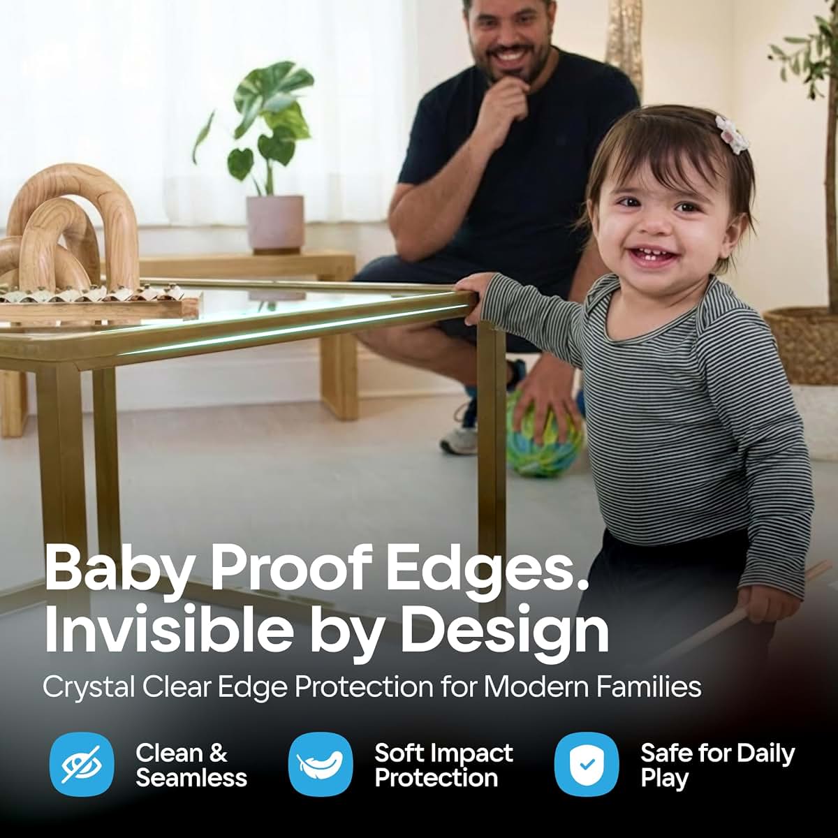 Komfortology Baby Proof Edge Guard, Clear Soft Rubber Foam (photo 2)