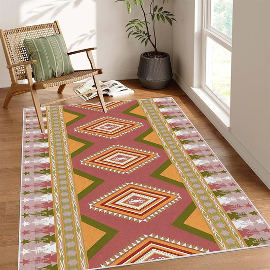 Dyausi Geometric 2x4 Area Rug - Striped Pastel Rectangular Carpet