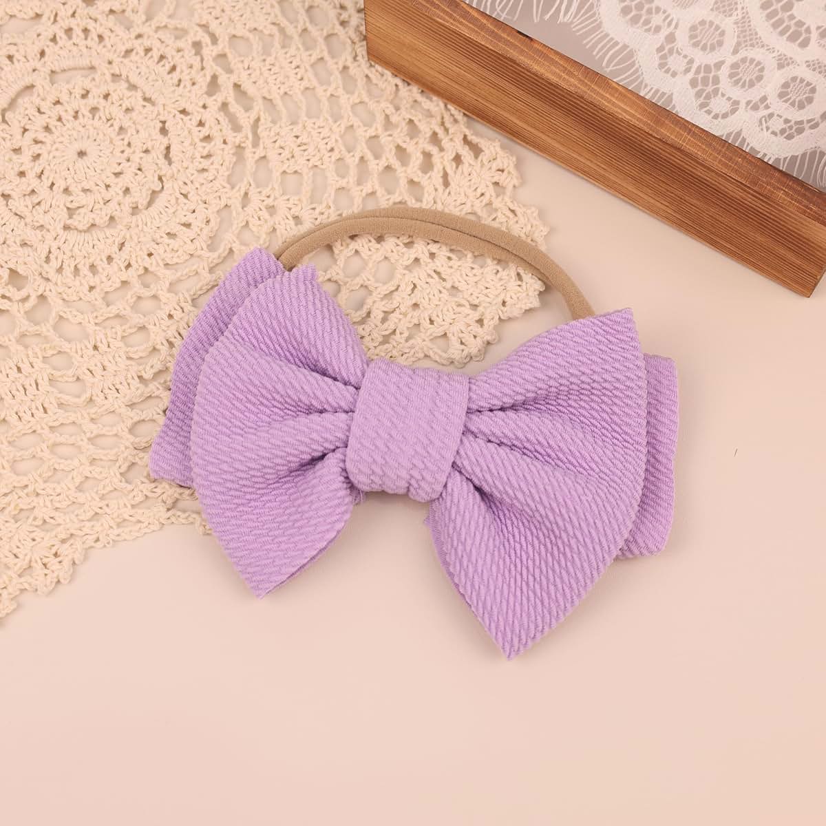 BabyOneStop Kenjudess Stretchy Nylon Baby Headband With Large Handmade Bow