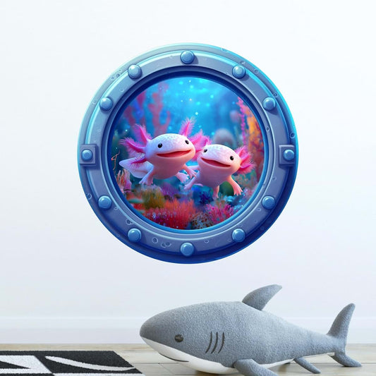 Stick It Graphix Portscape Axolotl Wall Decal For Kids Rooms