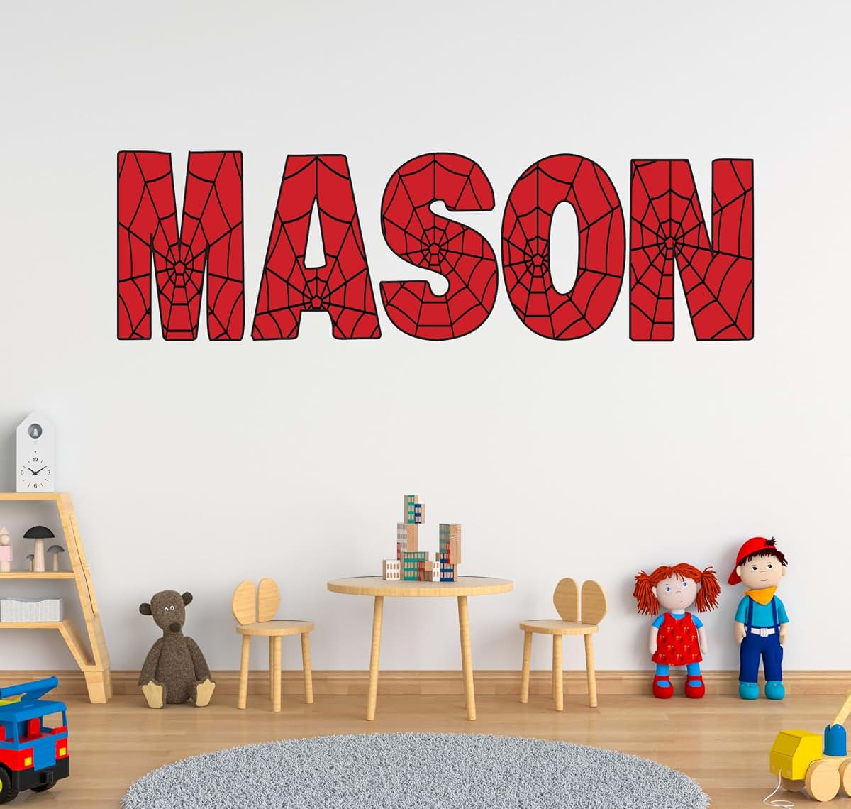 BabyOneStop Personalized Spider Name Wall Decal Custom Superhero Sticker