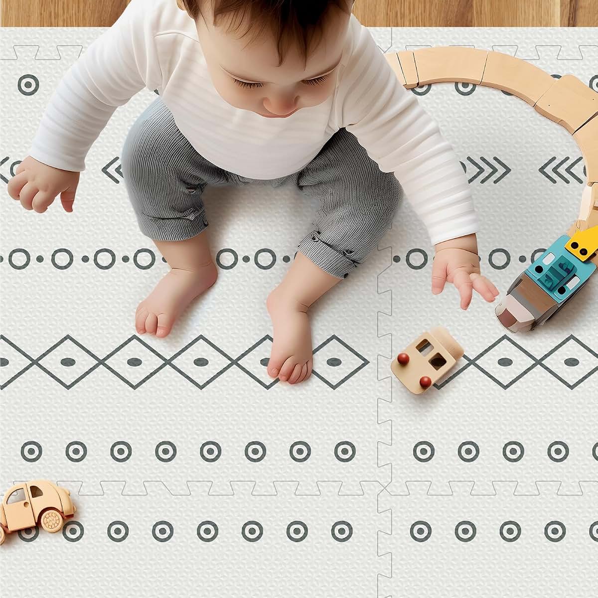 TRENTOM Foam Baby Play Mat, 72” x 48” Baby Crawling Mats for Kids with Interlocking Floor Tiles, Toddler Play Mat for (photo 3)