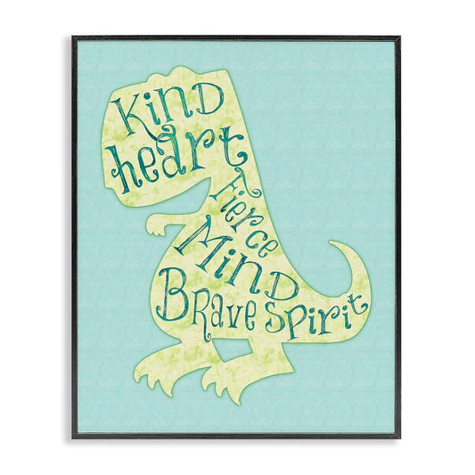 Stupell Industries Kind Heart Dinosaur Silhouette Framed Giclée Print