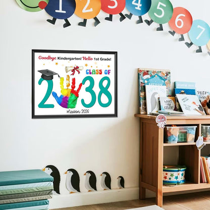 Hello 1st Grade Class Of 2038 Handprint Art Kit, Set Of 10 DIY Cards