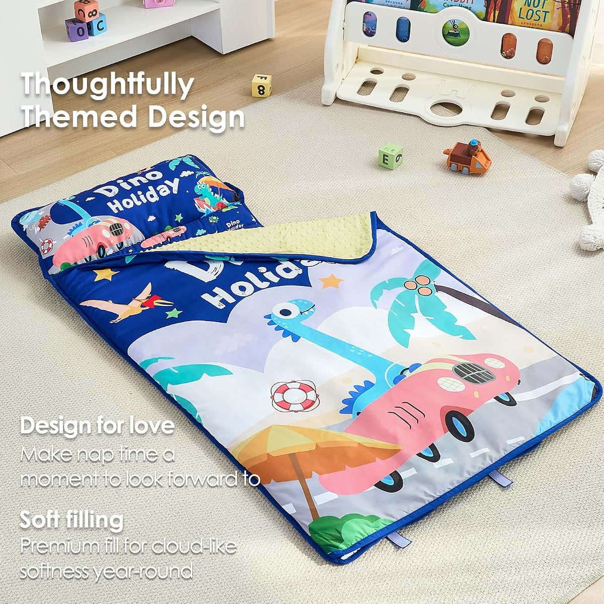 NacoMoco Toddler Nap Mat with Pillow and Blanket, Ultra Soft for Daycare and Travel