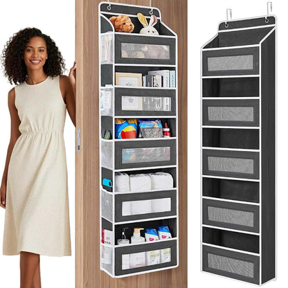 Coraltree Over The Door Organizer, 5-Tier Hanging Storage In Black