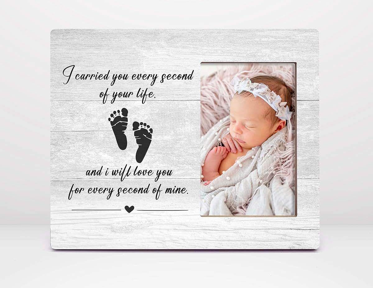 Orchroma I Carried You Every Second Picture Frame Rustic Gray Wood