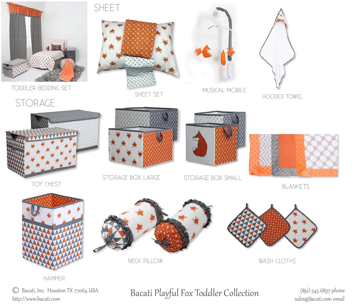 Bacati - Playful Foxes Orange Changing Pad Cover (Orange/Grey Fox with Orange Arrows in Gussett) (photo 4)