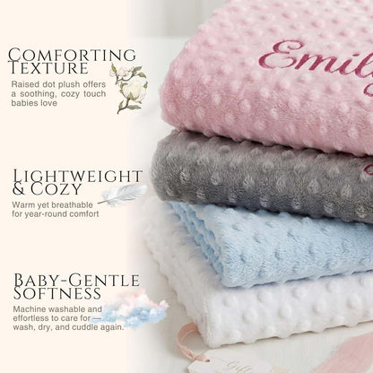 Kryvoxc Personalized Baby Blanket and Teddy Bear,Custom Boy Gifts Set (photo 3)