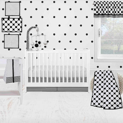 Bacati Dots Stripes Black White 10 pc Crib Bedding Set