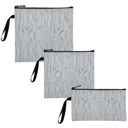 Yoogain Vintage Grain Grey Reusable Sandwich Snack Bags - 3 Piece Set
