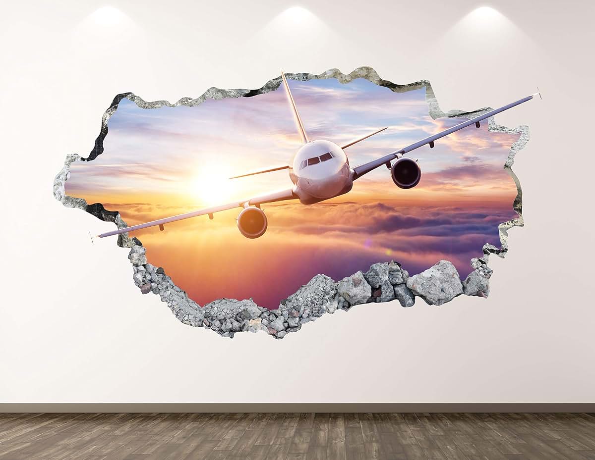 West Mountain Jet Airplane Wall Decal