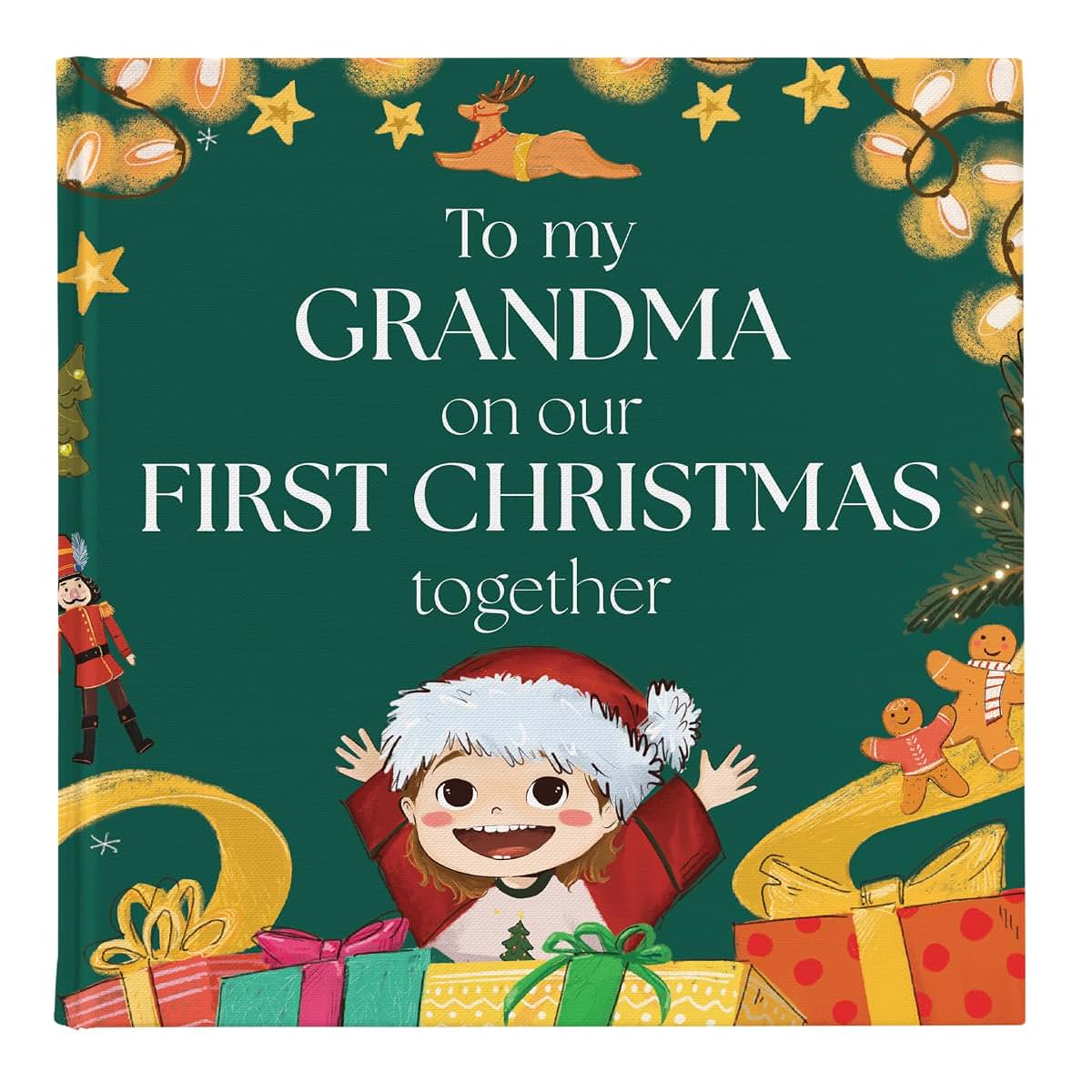 Luna Studios First Christmas as Grandma - Baby's First Christmas - New Personalized Gift - Personalized Book Gift (for