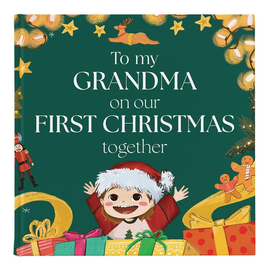 Luna Studios First Christmas as Grandma - Baby's First Christmas - New Personalized Gift - Personalized Book Gift (for