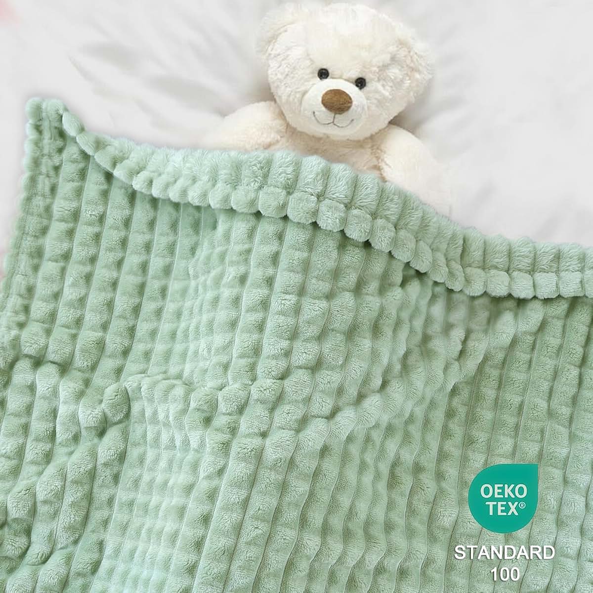 Jacquard Grid Baby Blanket for Infants and Toddlers