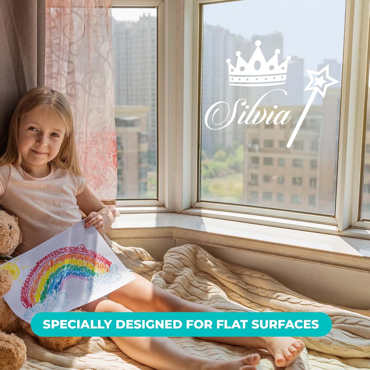 e-Graphic Design Inc Custom Name with Crown and Scepter Princess Wall Decals I Personalized Wall Decor for Girl Bedroom