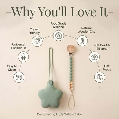 Little Willow Baby Pacifier Clip & Holder Set, 4-Piece (photo 3)