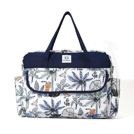 Kixqul Diaper Bag Tote, Safari Navy Blue, Waterproof Oxford Travel Bag