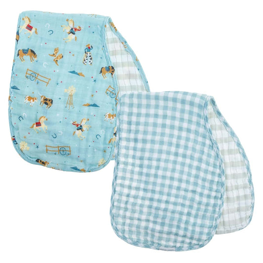 Stephen Joseph Muslin Baby Burp Cloths 2-Pack 100% Cotton Western Print