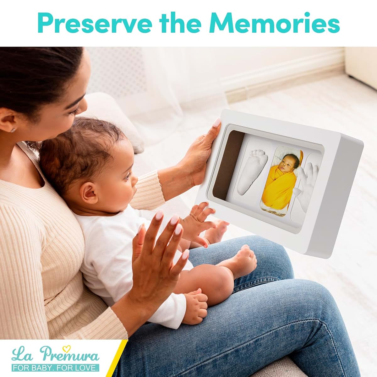 La Premura Baby Keepsake Hand Casting Kit With Shadow Box Frame (photo 3)
