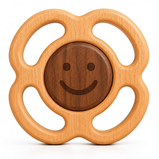 HIPPO TOYS Wooden Teether for Babies | No Paint or Coatings | Real Wood | HippoToys