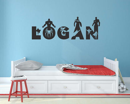 Megapolis Superhero Custom Wall Name Decal for Nursery and Bedroom Decor