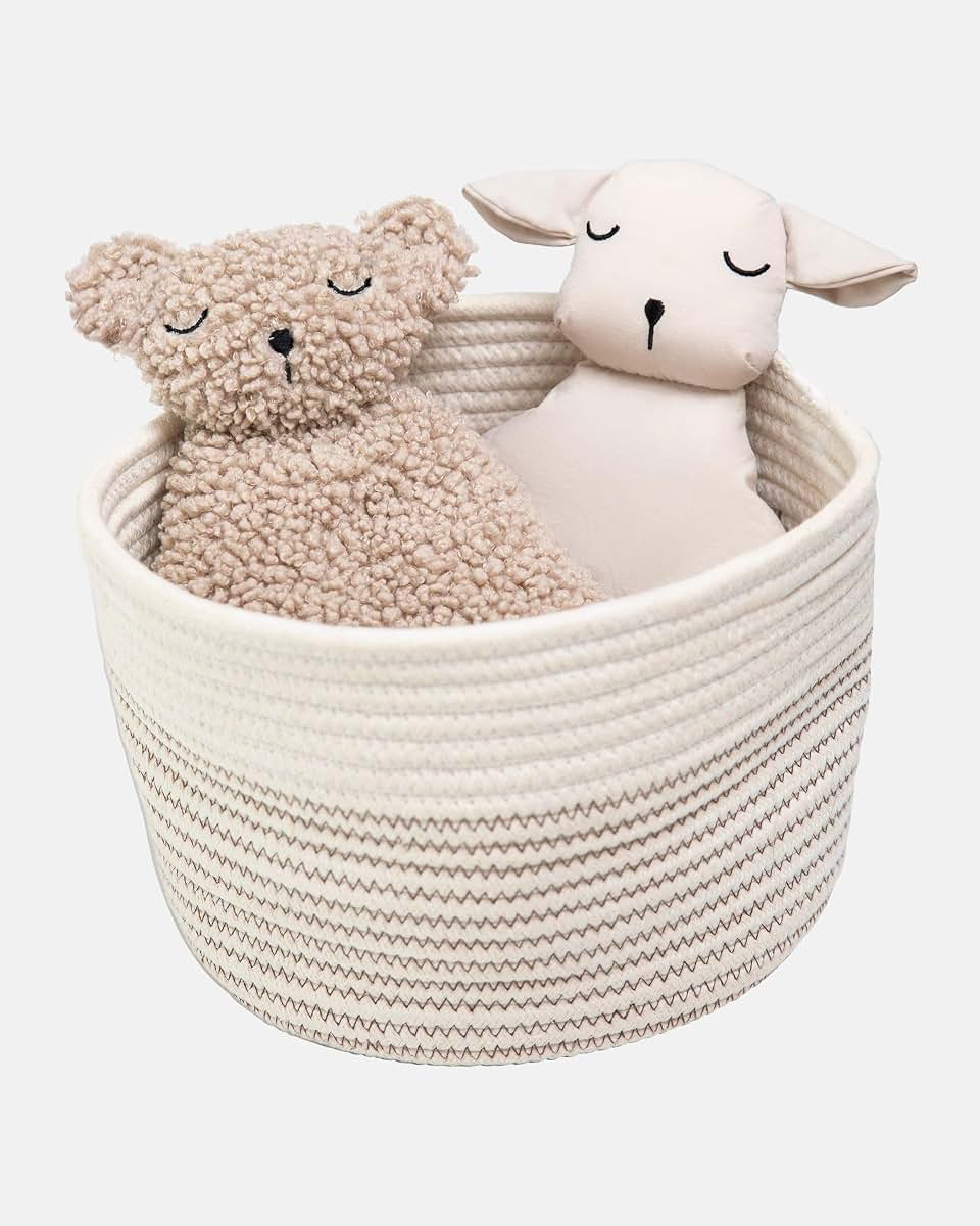 7 AM Enfant Lovey Bear Security Blanket - Ultra Soft Cotton Cuddle Blanket for Baby, Oatmeal