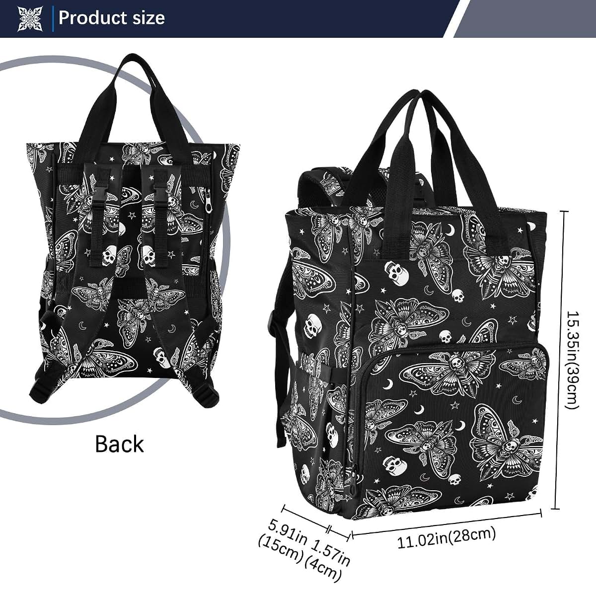 MNSRUU Diaper Backpack Tote - Multifunction Changing Bag for Travel